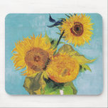 Vincent Van Gogh - Tre solblommor i Vas Musmatta<br><div class="desc">Tre solrosor i en Vas/Vas avec-trois tournesols - Vincent Van Gogh,  augusti 1888 - Solblommor 1888,  första versionen (F453)</div>