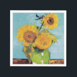 Vincent Van Gogh - Tre solblommor i Vas Pappersservett<br><div class="desc">Tre solrosor i en Vas/Vas avec-trois tournesols - Vincent Van Gogh,  augusti 1888 - Solblommor 1888,  första versionen (F453)</div>