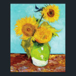 Vincent Van Gogh Tre solblommor i Vas Poster<br><div class="desc">Vincent Van Gogh Tre solblommor i Vas Poster</div>