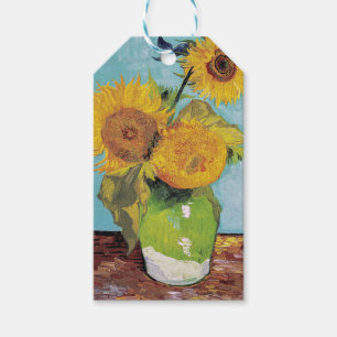Vincent Van Gogh - Tre solblommor i Vas Presentetikett