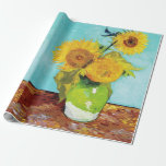 Vincent Van Gogh Tre solblommor i Vas Presentpapper<br><div class="desc">Vincent Van Gogh Tre solblommor i en Vas-Papper</div>