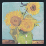 Vincent Van Gogh - Tre solblommor i Vas Stenunderlägg<br><div class="desc">Tre solrosor i en Vas/Vas avec-trois tournesols - Vincent Van Gogh,  augusti 1888 - Solblommor 1888,  första versionen (F453)</div>