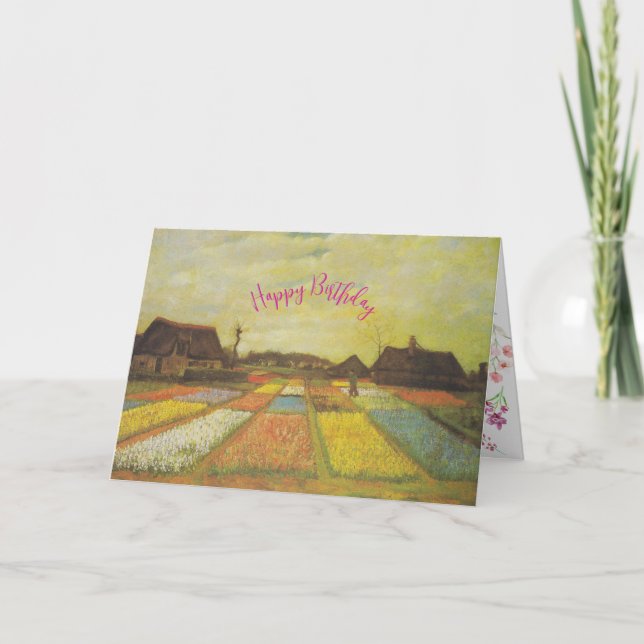 Vincent Van Gogh Tulip Fält Anpassningsbar Birthda Helgkort (Framsida)