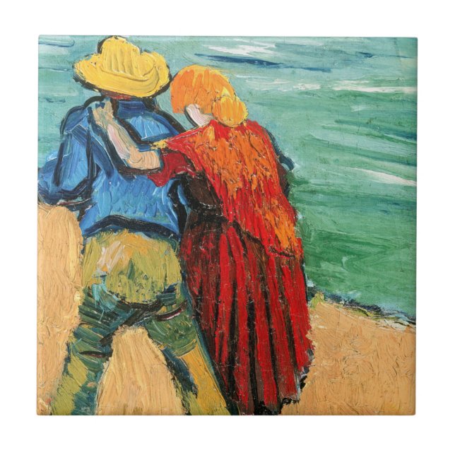 Vincent van Gogh - Två älskande Kakelplatta (Framsidan)