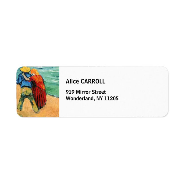 Vincent van Gogh - Två Älskare Returadress Etikett (Framsidan)