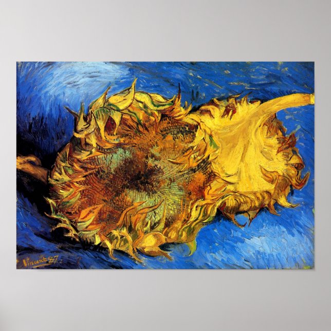 Vincent Van Gogh - Två avskurna solrosor - Finkons Poster (Framsidan)