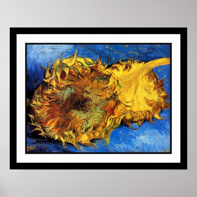 Vincent Van Gogh - Två avskurna solrosor - Finkons Poster (Framsidan)