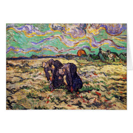 Vincent Van Gogh - Två bondekvinnor - konst Hälsningskort