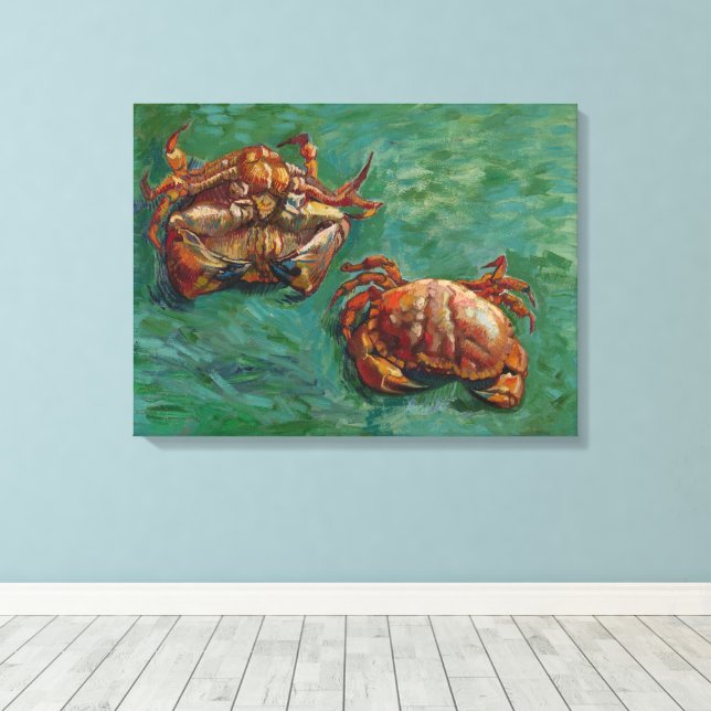 Vincent Van Gogh, två Crabs Canvastryck (Insitu (trägolv))