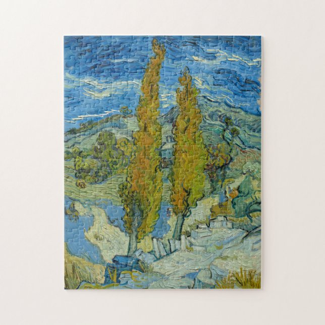 Vincent Van Gogh, två poplars i Alpelare Pussel (Vertikal)