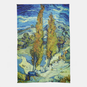 Vincent Van Gogh Två popplar vid Saint-Rémy Kökshandduk