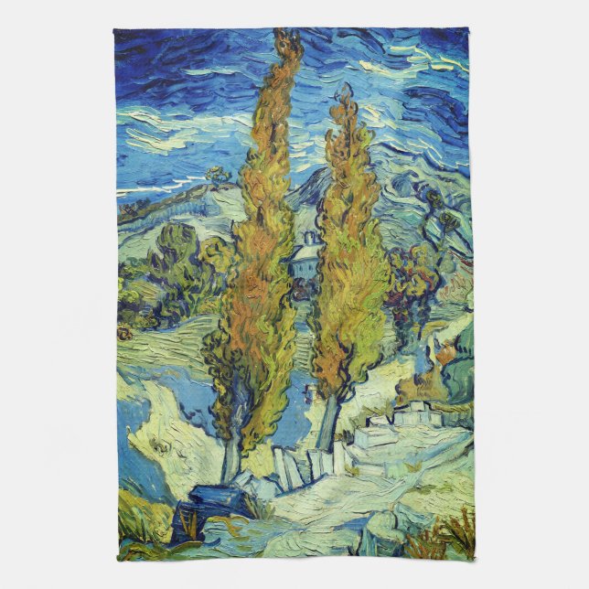 Vincent Van Gogh Två popplar vid Saint-Rémy Kökshandduk (Vertikal)