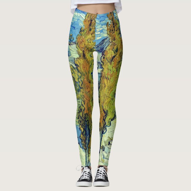 Vincent Van Gogh Två popplar vid Saint-Rémy Leggings (Framsida)