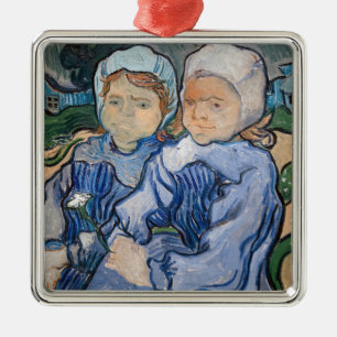 Vincent van Gogh - Två små flickor Julgransprydnad Metall
