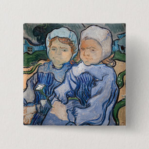 Vincent van Gogh - Två små flickor Knapp