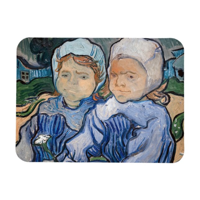 Vincent van Gogh - Två små flickor Magnet (Horisontell)