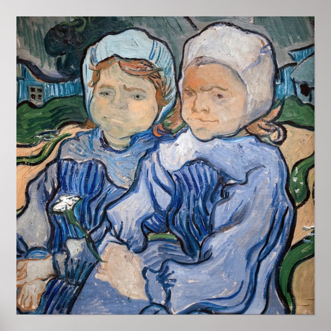 Vincent van Gogh - Två små flickor Poster (Framsidan)