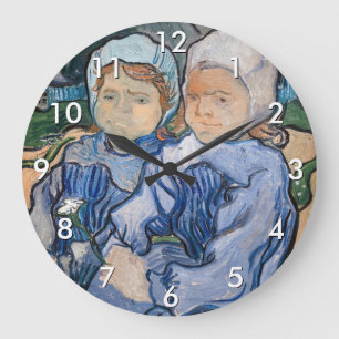 Vincent van Gogh - Två små flickor Stor Klocka