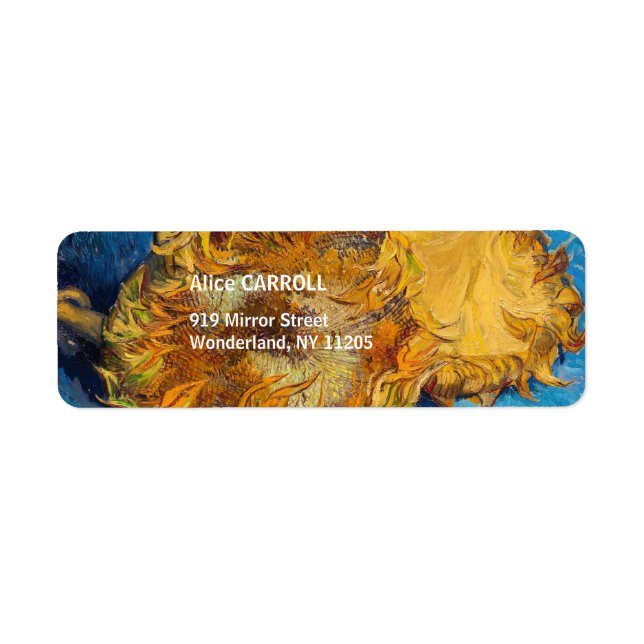 Vincent van Gogh - Två snittblommor Returadress Etikett (Framsidan)