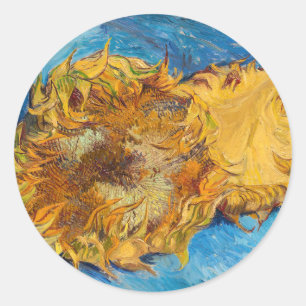 Vincent van Gogh - Två snittblommor Runt Klistermärke