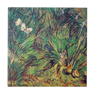 Vincent Van Gogh - Två vita fjärilar Konstverk Kakelplatta