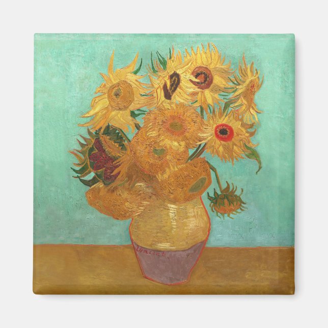 Vincent Van Gogh Twelve-blommor i A Vas Magnet (Framsidan)
