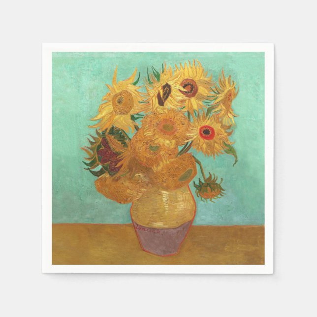 Vincent Van Gogh Twelve-blommor i A Vas Pappersservett (Framsidan)