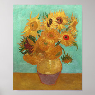 Vincent Van Gogh Twelve-blommor i A Vas Poster