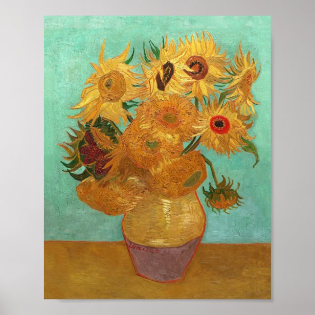Vincent Van Gogh Twelve-blommor i A Vas Poster (Framsidan)