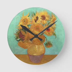 Vincent Van Gogh Twelve Sunblommor i A Vas Rund Klocka