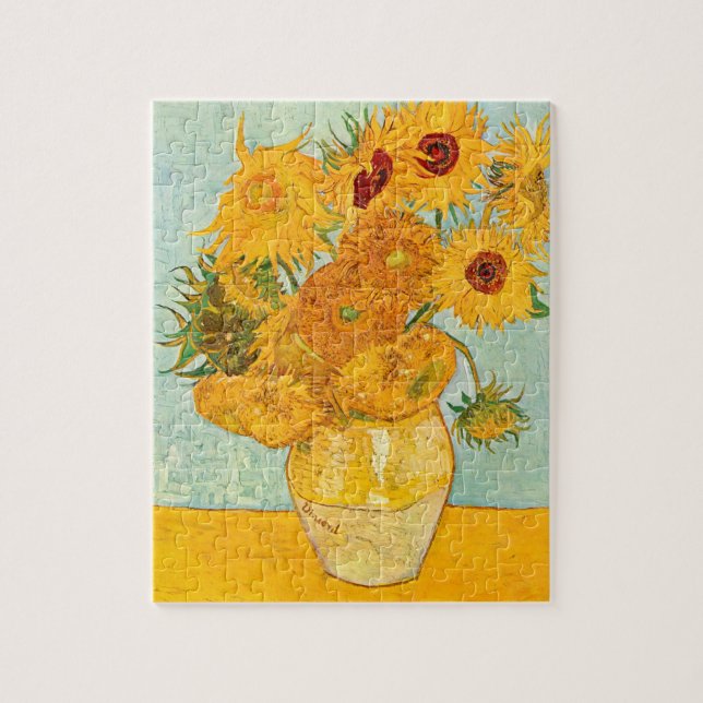 Vincent Van Gogh Twelve Sunblommor i Vas Art Pussel (Vertikal)