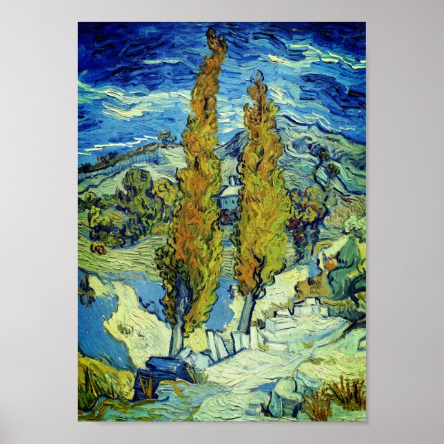Vincent Van Gogh Two Poplars på Saint-Rémy Poster (Framsidan)