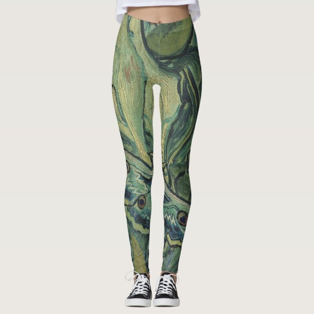 Vincent Van Gogh - Underbarare Peacock Moth Leggings (Framsida)