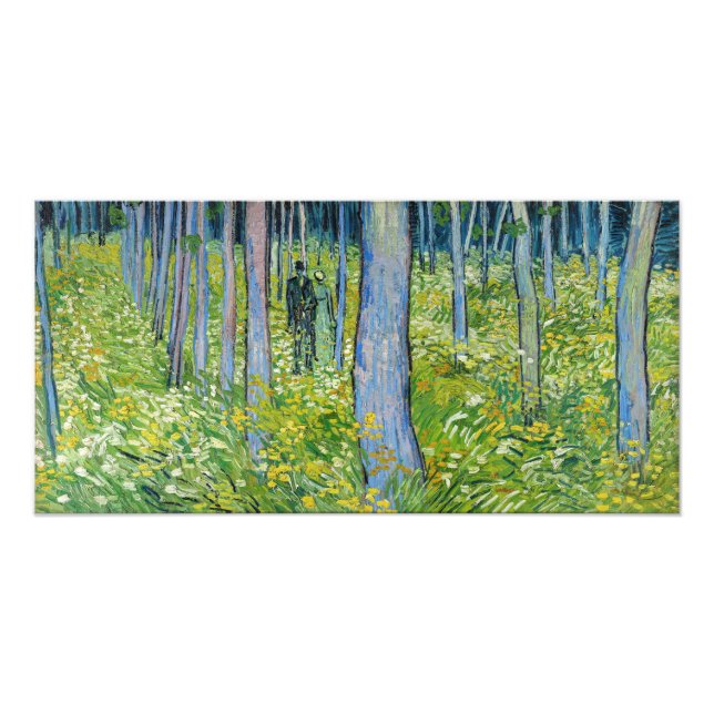Vincent van Gogh - Undergrowth med två figurer Fototryck (Framsidan)