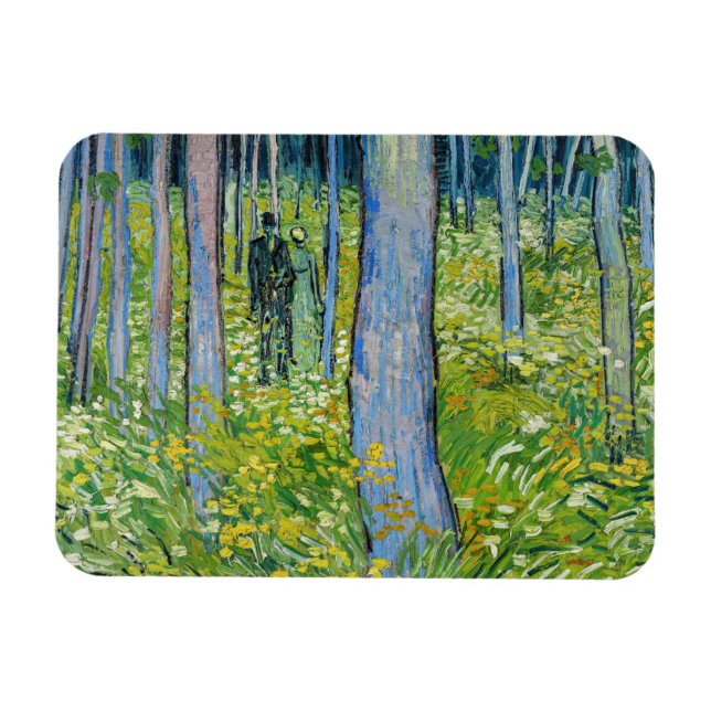Vincent van Gogh - Undergrowth med två figurer Magnet (Horisontell)