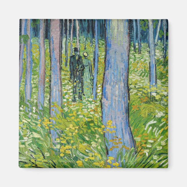 Vincent van Gogh - Undergrowth with Two Figurer Magnet (Framsidan)