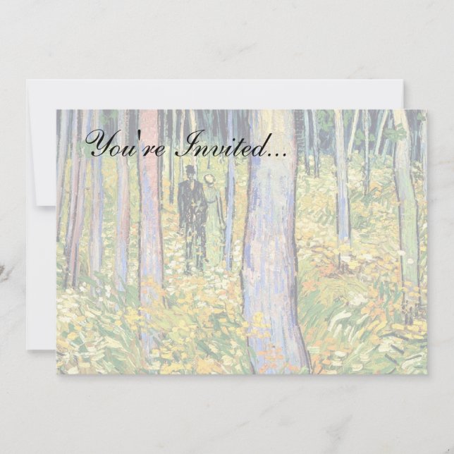 Vincent Van Gogh - Undertillväxt med två Figurer Inbjudningar (Framsida)