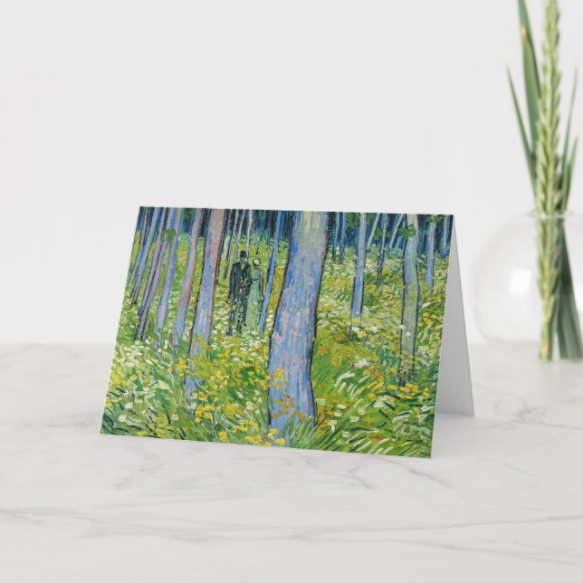 Vincent van Gogh - Undertillväxt med två Figurer Kort (Framsida)
