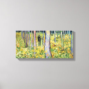 Vincent Van Gogh - Undervegetation med två figurer Canvastryck