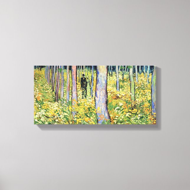Vincent Van Gogh - Undervegetation med två figurer Canvastryck (Framsida)