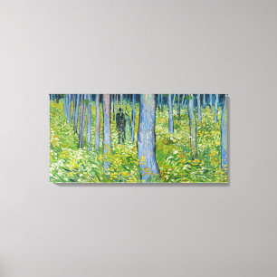 Vincent van Gogh - Undervegetation med två figurer Canvastryck