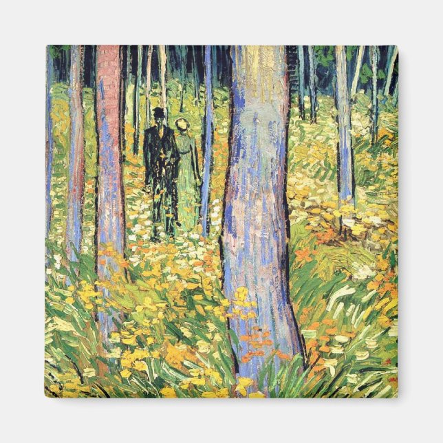Vincent Van Gogh - Undervegetation med två figurer Magnet (Framsidan)