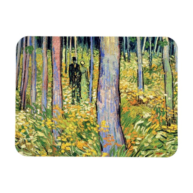 Vincent Van Gogh - Undervegetation med två figurer Magnet (Horisontell)