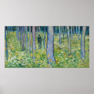 Vincent van Gogh - Undervegetation med två figurer Poster