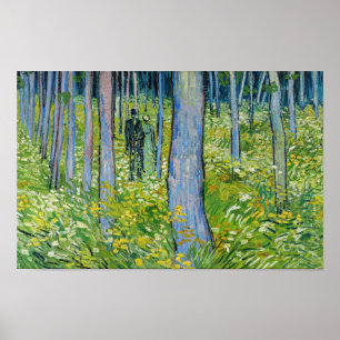 Vincent van Gogh - Undervegetation med två figurer Poster