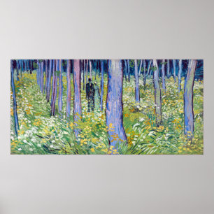 Vincent Van Gogh undervegetation med två figurer Poster