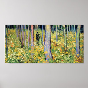 Vincent Van Gogh - Undervegetation med två figurer Poster