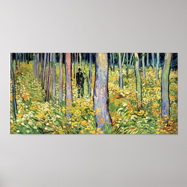 Vincent Van Gogh - Undervegetation med två figurer Poster (Framsidan)