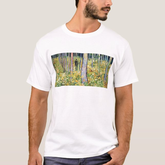 Vincent Van Gogh - Undervegetation med två figurer T Shirt (Framsida)