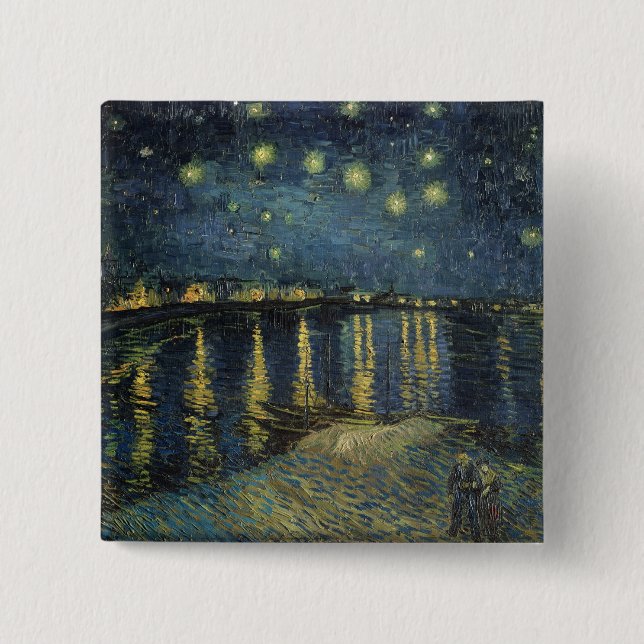 Vincent van Gogh | Upptrappningsnatt över Rhen Knapp (Framsida)
